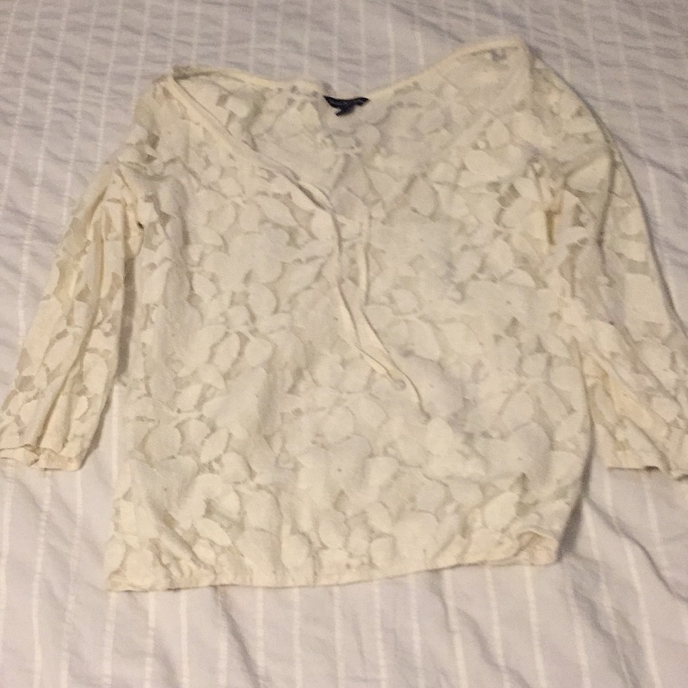 American eagle white flowered top